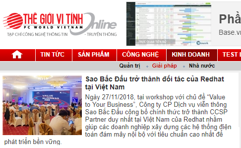 Saobacdau Telecom trở thành đối tác của Redhat tại Việt Nam