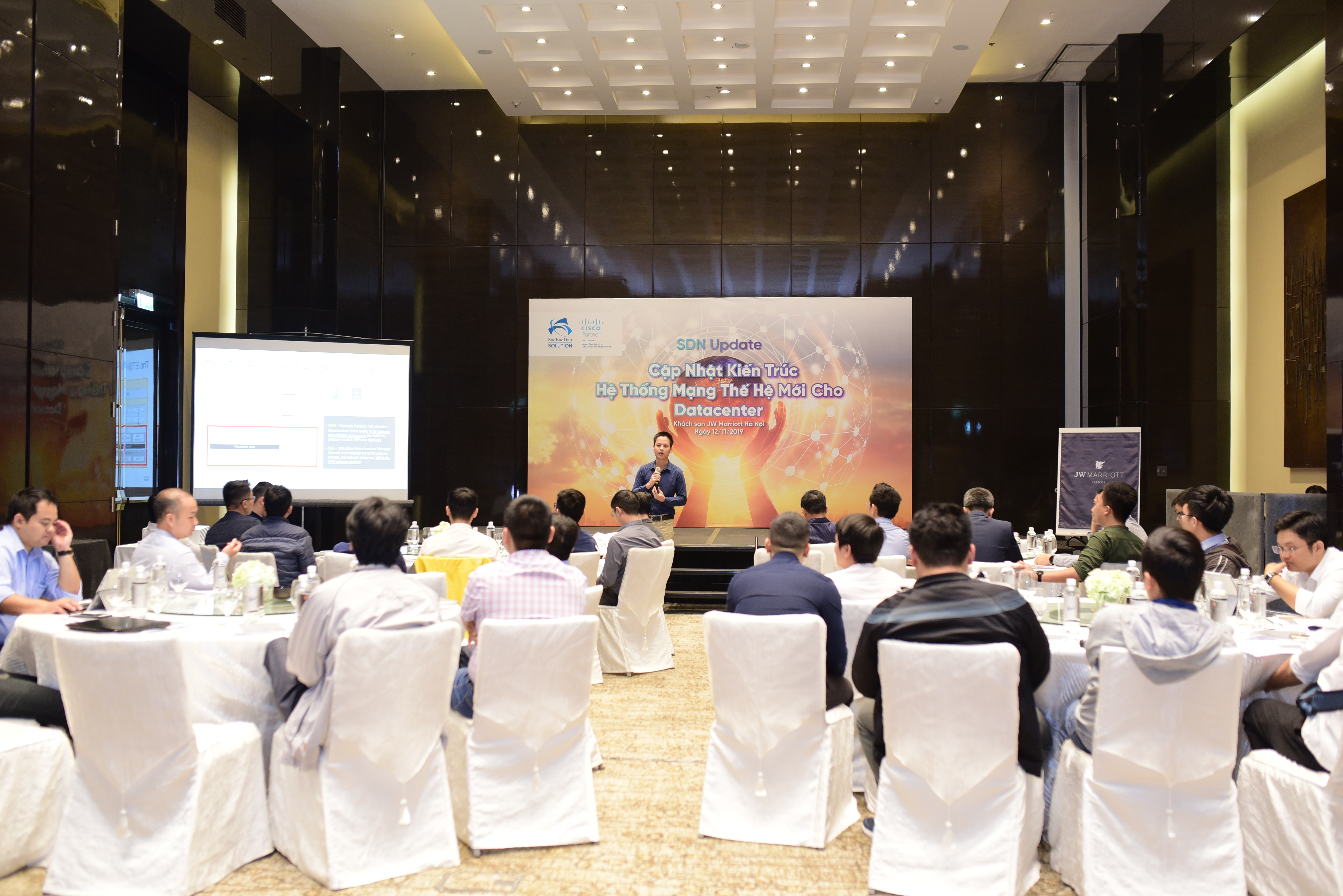SaoBacDau Solution Joint Stock Company (JSC) successfully organized an event on Updating new generation network system architecture for Data center