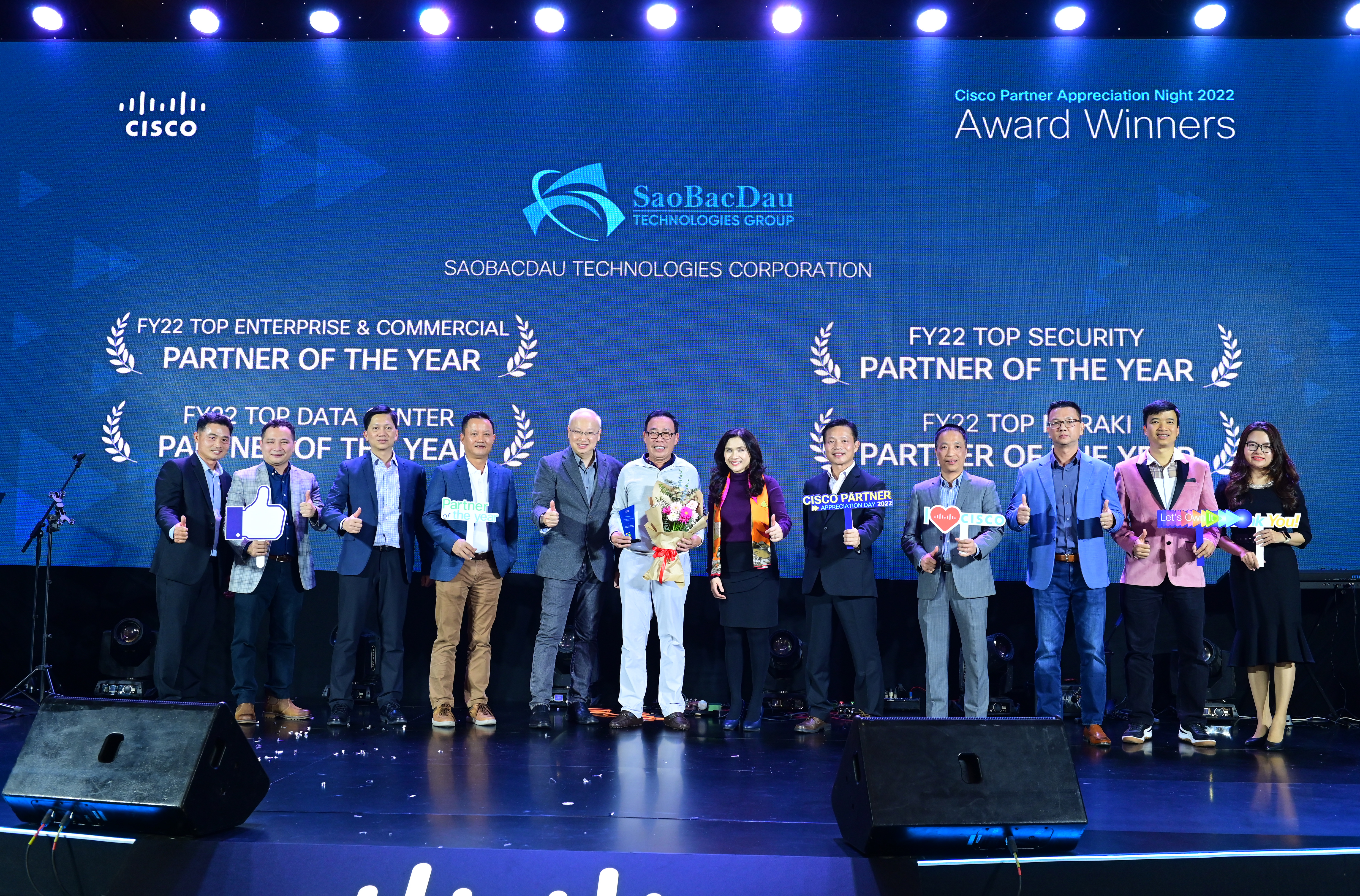 Sao Bắc Đẩu vinh dự nhận 4 giải thưởng lớn tại sự kiện Cisco Partner Appreciation Night 2022